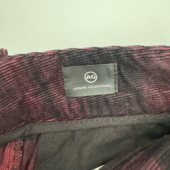 AG The Elvie Black and Red Plaid High Rise Crop Trouser Pants Women's 27 NWT - Picture 8 of 10